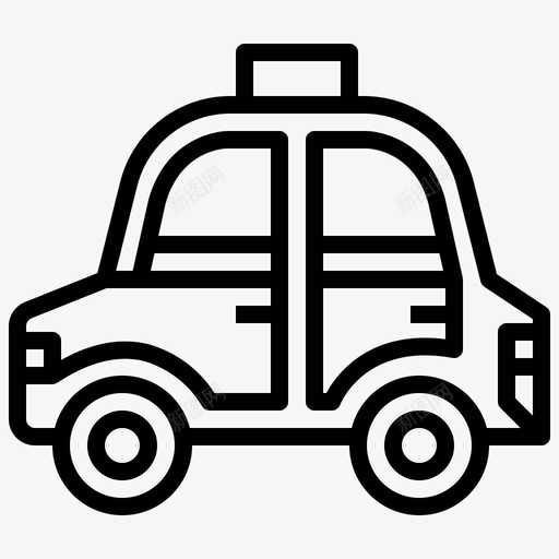 出租车汽车城市元素图标svg_新图网 https://ixintu.com 交通 出租车 城市元素 汽车