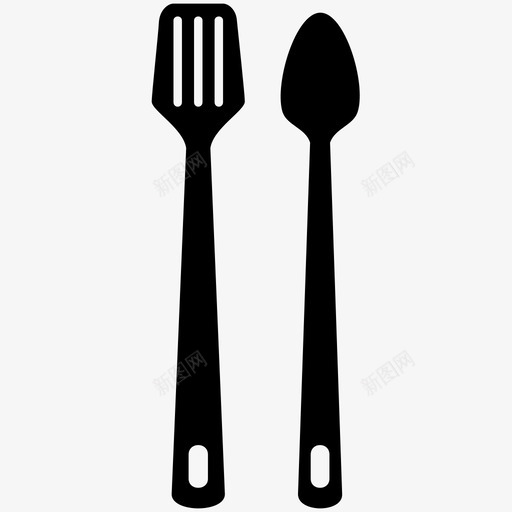 餐具餐厅银器图标svg_新图网 https://ixintu.com 勺子 抹刀 银器 餐具 餐厅