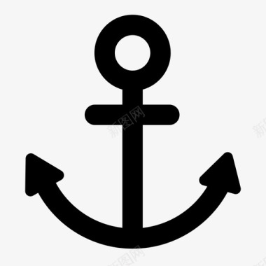 锚帆船水手纹身图标图标