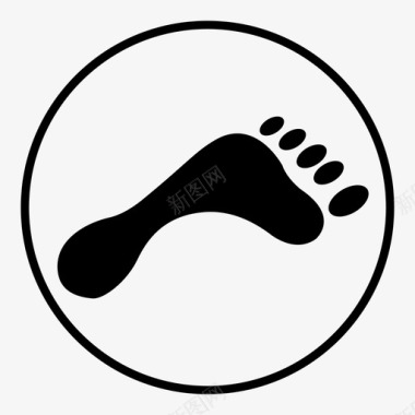 脚印赤裸脚图标图标
