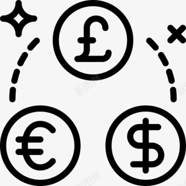 货币兑换商业金融图标图标
