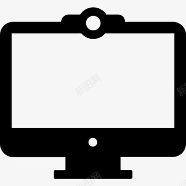 带网络摄像头的显示器电脑设备可靠响应图标图标