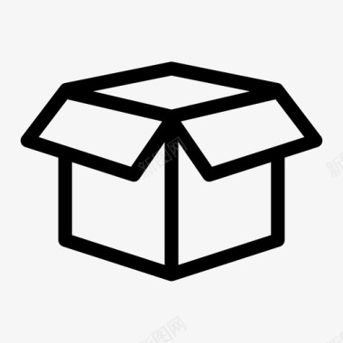 纸箱纸板箱开箱图标图标