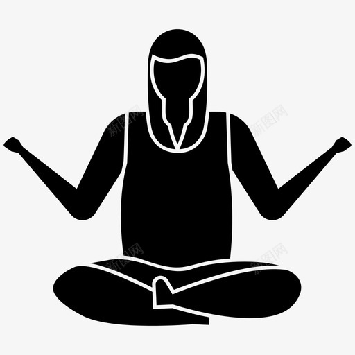 坐姿瑜伽姿势张开双臂放松图标svg_新图网 https://ixintu.com 人物插图 坐姿瑜伽姿势 展开双臂 张开双臂 放松
