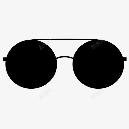 圆形复古太阳镜眼镜时尚图标svg_新图网 https://ixintu.com 圆形复古太阳镜 复古 时尚 眼镜