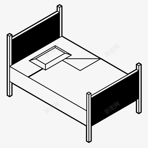 床卧室宿舍图标svg_新图网 https://ixintu.com 休息 卧室 基本床 宿舍 床 放松 睡觉