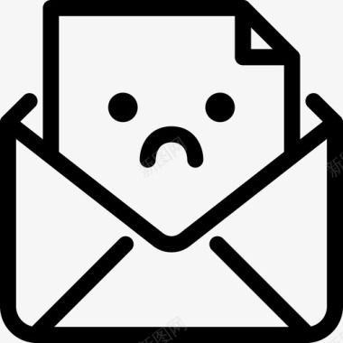 电子邮件信悲伤沟通跋涉杜姆杜姆图标图标