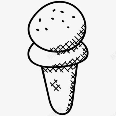 冰淇淋筒甜点冷冻食品图标图标