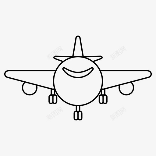 飞机机场着陆图标svg_新图网 https://ixintu.com 停车 机场 着陆 轮子 飞机