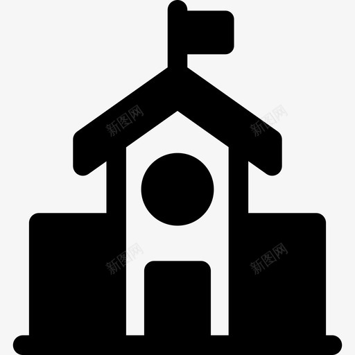 有旗帜的教堂建筑物我的城市图标svg_新图网 https://ixintu.com 建筑物 我的城市 有旗帜的教堂
