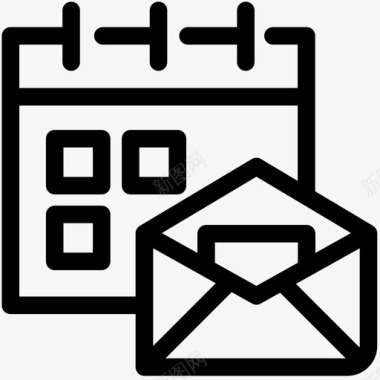 日历电子邮件信封时间表图标图标