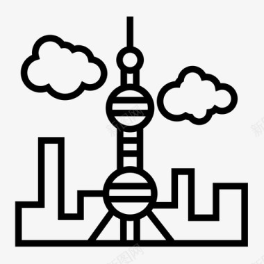 上海东方明珠塔中国上海东方明珠塔地标图标图标