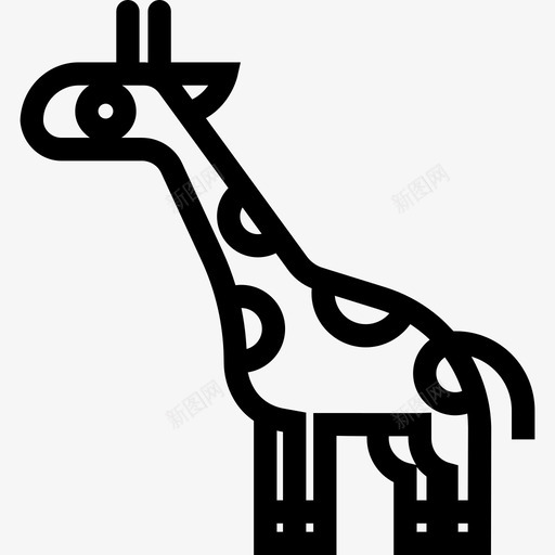 长颈鹿面朝左动物可爱的动物图标svg_新图网 https://ixintu.com 动物 可爱的动物 长颈鹿面朝左