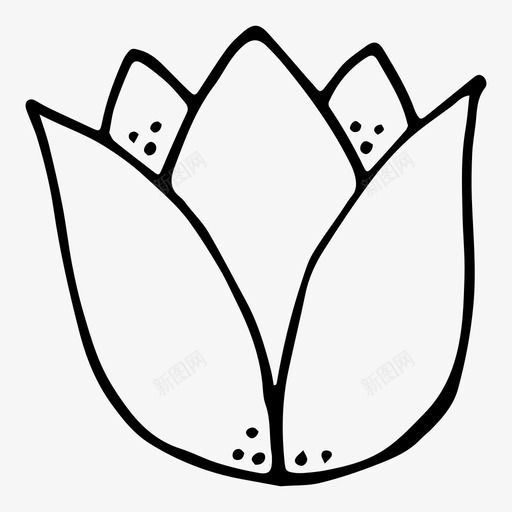 花朵手绘自然图标svg_新图网 https://ixintu.com 手绘 植物 自然 花朵 郁金香
