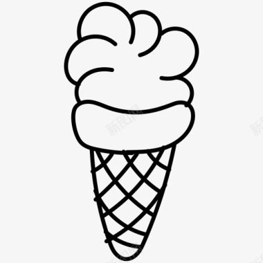 冰淇淋筒甜点冷冻食品图标图标