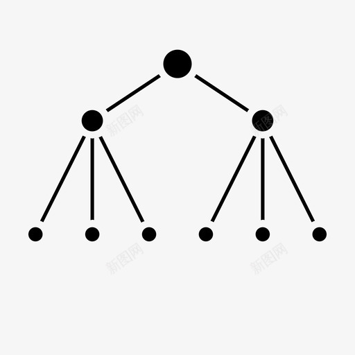 二叉树分支广播图标svg_新图网 https://ixintu.com 二叉树 分支 图表 广播 拓扑 网络表示 集线器