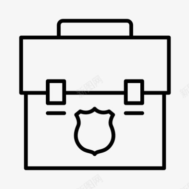 警察公文包侦探图标图标