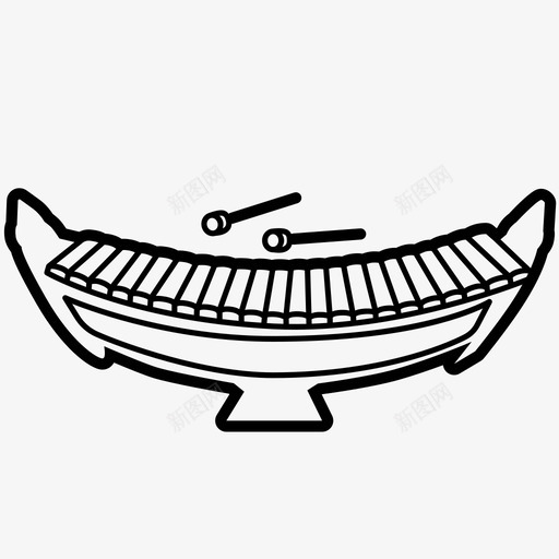 拉纳代克乐器泰国乐器图标svg_新图网 https://ixintu.com 乐器 拉纳代克 泰国乐器