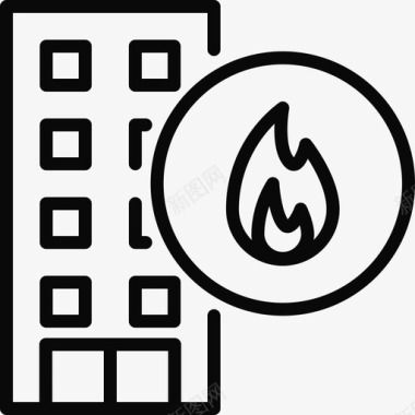 住房和公用事业能源账单火灾图标图标