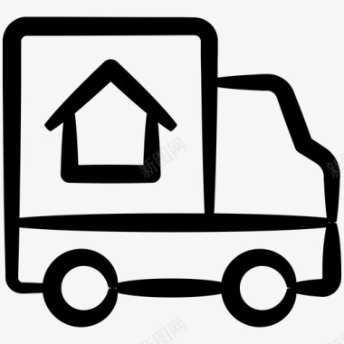 搬家服务搬家卡车inky房地产第一卷图标图标