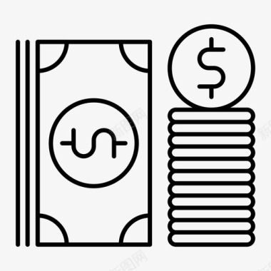 美元捆绑商业图标图标