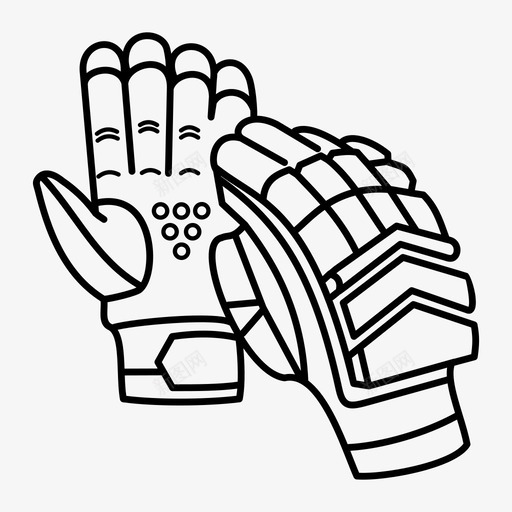 板球手套板球装备运动手套图标svg_新图网 https://ixintu.com 板球手套 板球装备 运动手套