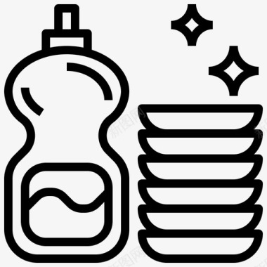 香皂清洁剂餐具图标图标