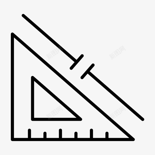 测量尺寸直尺图标svg_新图网 https://ixintu.com 三角形 几何体 宽度 尺寸 方形 测量 直尺