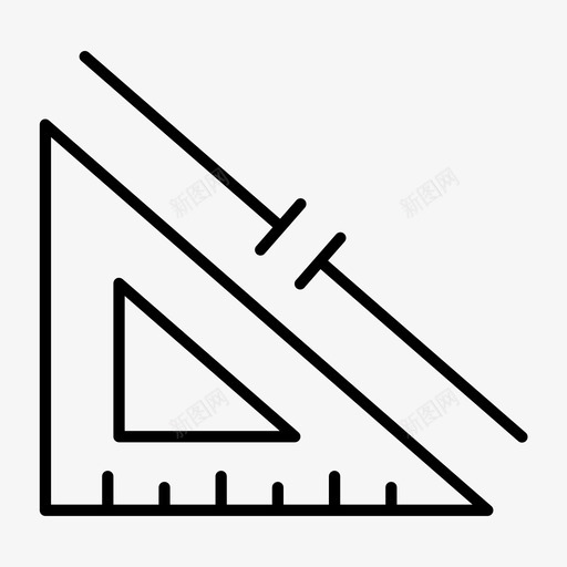 测量尺寸直尺图标svg_新图网 https://ixintu.com 三角形 几何体 宽度 尺寸 方形 测量 直尺