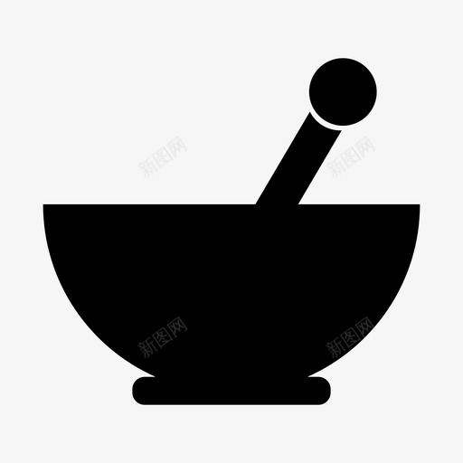 研钵和杵食物厨房图标svg_新图网 https://ixintu.com 厨房 器具 木材 研钵和杵 食物