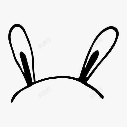 兔子耳朵配件素描图标svg_新图网 https://ixintu.com 兔子耳朵 素描 配件