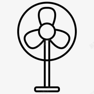 风扇空气冷却器炎热图标图标