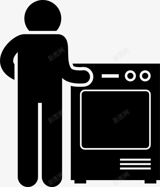 烘干机人衣服图标svg_新图网 https://ixintu.com 人 使用 家庭基本电器 洗衣 烘干 烘干机 衣服