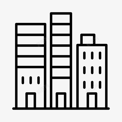 城镇公寓建筑图标svg_新图网 https://ixintu.com 公寓 城市 城镇 建筑