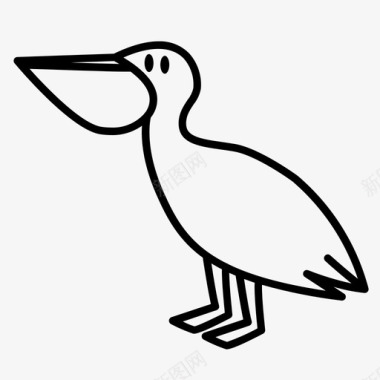 鹈鹕体水鸟图标图标
