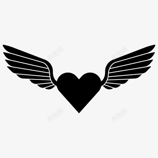 爱心情人节图标svg_新图网 https://ixintu.com 心 情人节 有翅膀的心 爱 翅膀