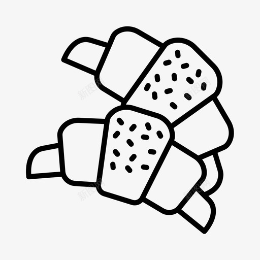 羊角面包烘焙食品面包房图标svg_新图网 https://ixintu.com 欧洲 烘焙食品 甜点 羊角面包 面包房 食品