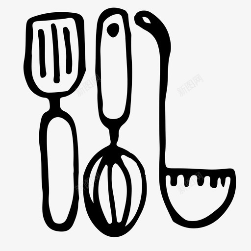 厨房用具烹饪勺图标svg_新图网 https://ixintu.com 勺 厨房用具 抹刀 搅拌器 烹饪