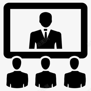 视频会议观众商务会议图标图标