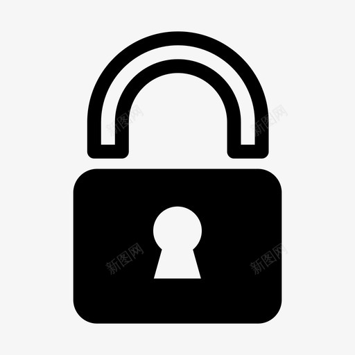 隐私锁保护图标svg_新图网 https://ixintu.com 保护 安全 数字营销必备的实心图标集 锁 隐私