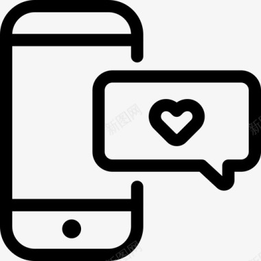 智能手机聊天爱手机情人节图标图标