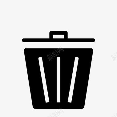 垃圾桶删除用户界面基本脂字形图标图标