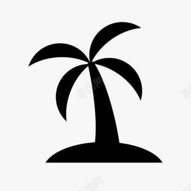棕榈树海滩假日信息图表图标图标