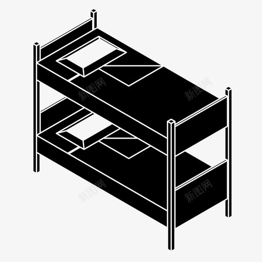 床卧室双层床图标svg_新图网 https://ixintu.com 休息 卧室 双层床 基本床 宿舍 床 睡眠