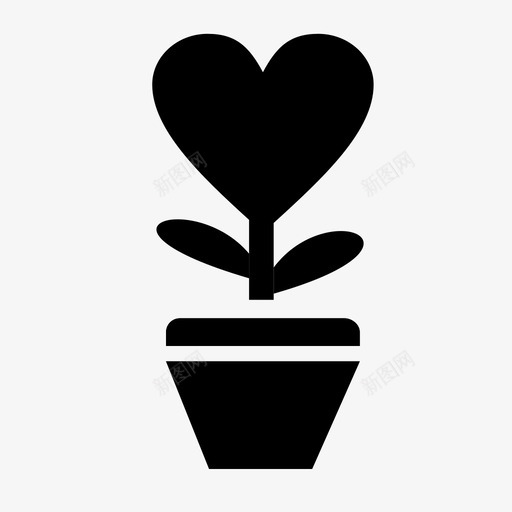 植物之爱情人盆栽植物图标svg_新图网 https://ixintu.com 情人 情人节 植物之爱 浪漫 盆栽植物