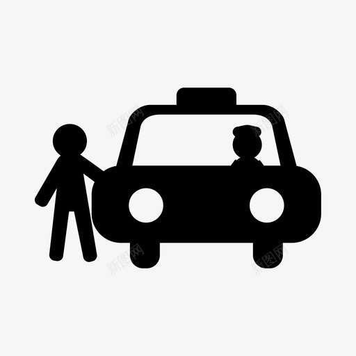 出租车乘客运输图标svg_新图网 https://ixintu.com 乘客 出租车 旅行 运输