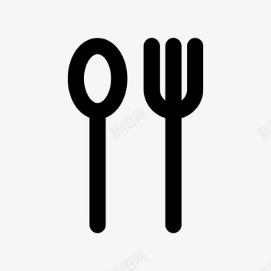 叉子勺餐厅好吃图标图标