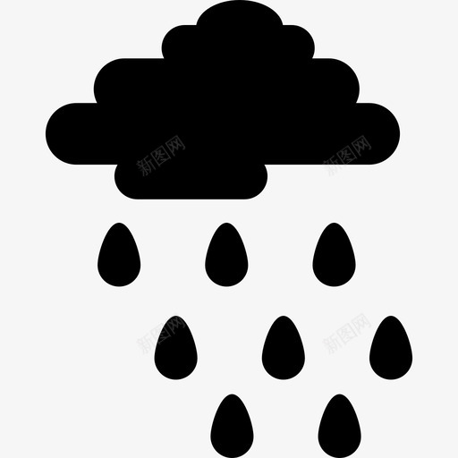 有雨滴的云天气生态图标svg_新图网 https://ixintu.com 天气 有雨滴的云 生态