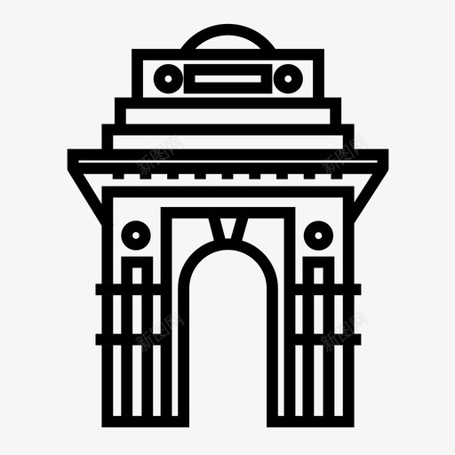 印度门建筑纪念碑图标svg_新图网 https://ixintu.com 印度门 建筑 纪念碑
