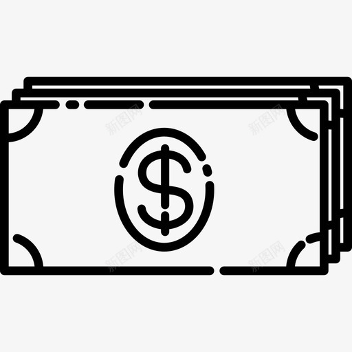 一堆美元钞票生意局图标svg_新图网 https://ixintu.com 一堆美元钞票 局 生意